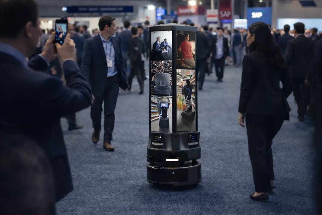 Fourcast turns exhibition traffic into mobile exposure, delivering multi-screen advertising that moves through the crowd and captures attention wherever it goes.