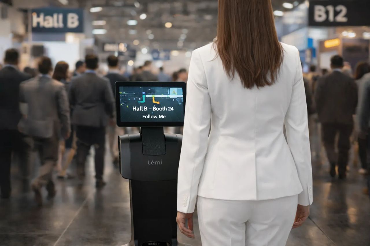 Temi leads guests through busy exhibition spaces with intelligent navigation, reducing confusion, saving time, and delivering a smooth, stress-free visitor experience.