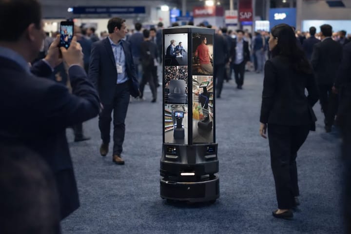 Fourcast turns exhibition traffic into mobile exposure, delivering multi-screen advertising that moves through the crowd and captures attention wherever it goes.