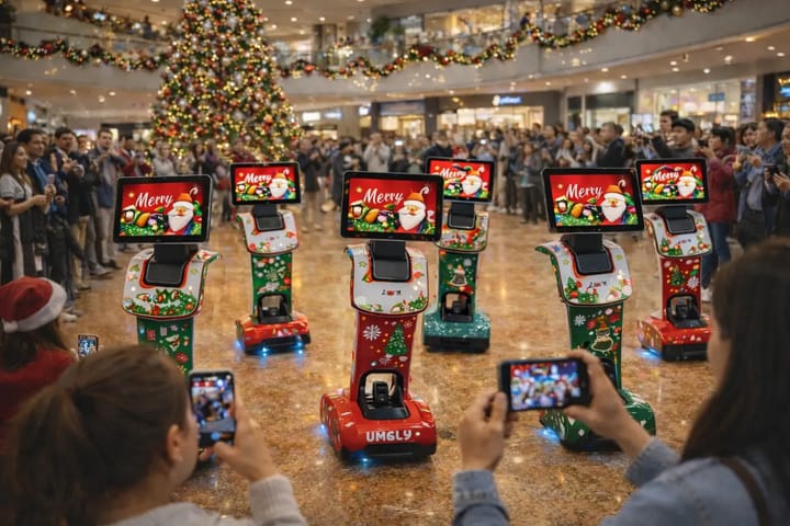 Temi teams perform synchronized flash shows with music, movement, and visuals, attracting crowds anywhere while ensuring safe, stable, and fully autonomous operation.